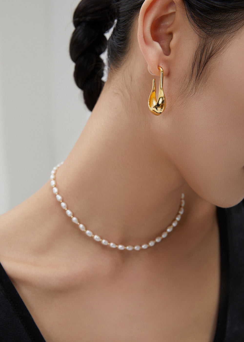 Natural Pearl Choker Necklace | S925 Sterling Silver