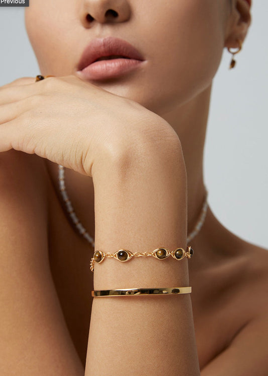 Natural Tiger’s Eye Bracelet | S925 Sterling Silver