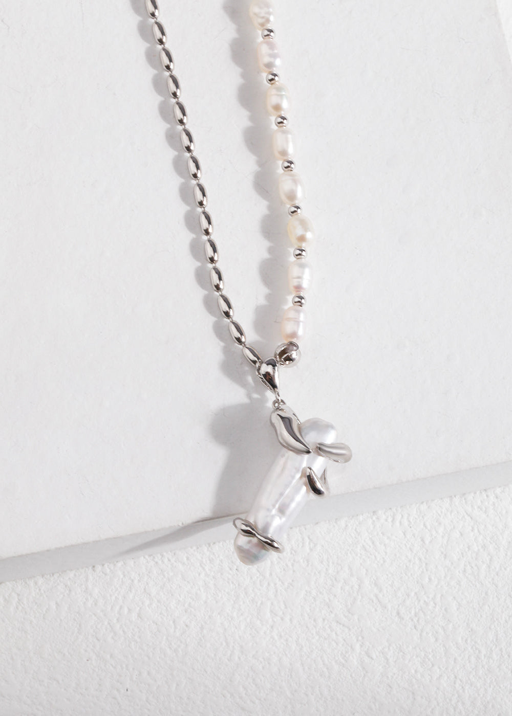 Natural Pearl Necklace – Teardrop | S925 Sterling Silver