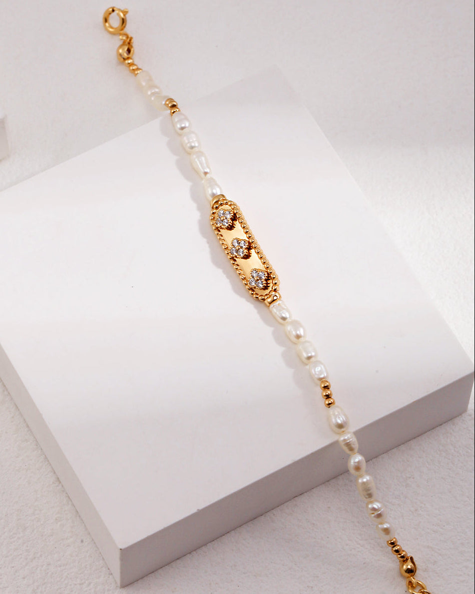 Natural Pearl Silver Bracelet