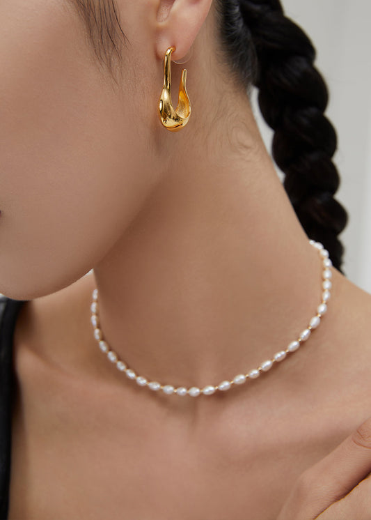 Natural Pearl Choker Necklace | S925 Sterling Silver