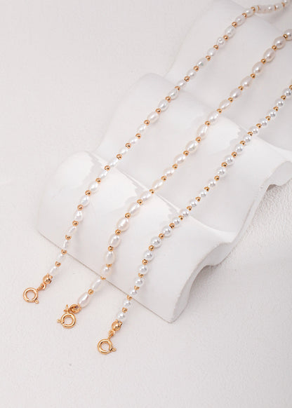 Natural Pearl Choker Necklace | S925 Sterling Silver