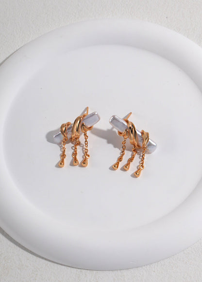 Baroque Pearl Earring – Tassel | S925 Sterling Silver