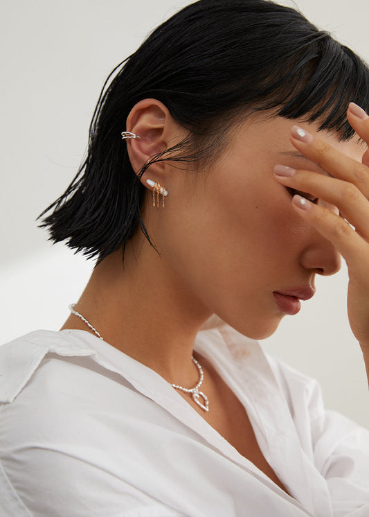 Baroque Pearl Earring – Tassel | S925 Sterling Silver