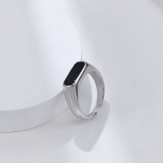 Natural Agate Ring | S925 Sterling Silver