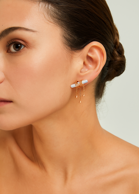 Baroque Pearl Earring – Tassel | S925 Sterling Silver