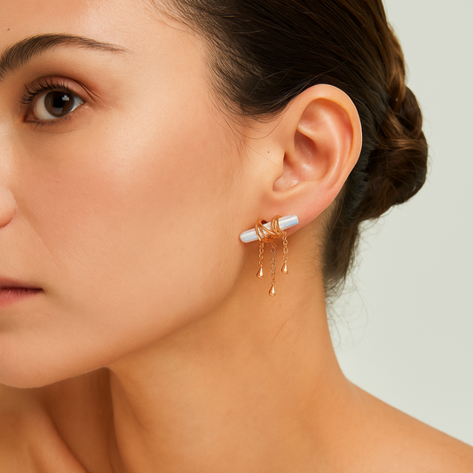 Baroque Pearl Earring – Tassel | S925 Sterling Silver