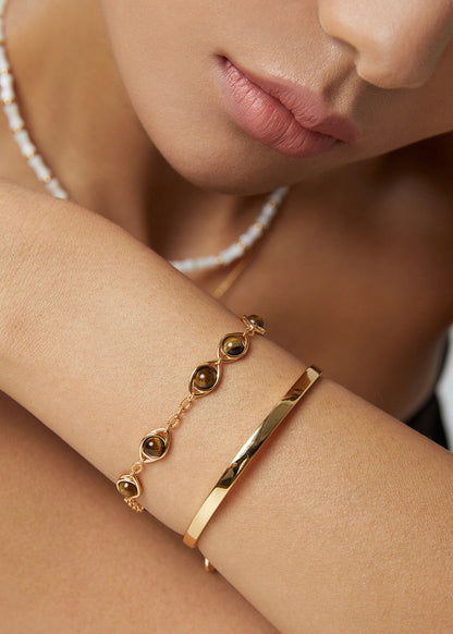 Natural Tiger’s Eye Bracelet | S925 Sterling Silver