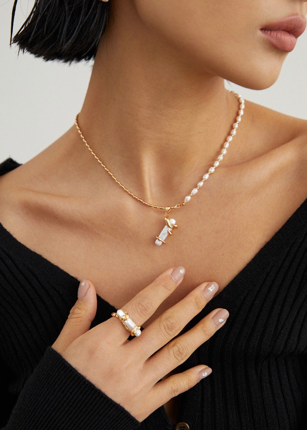 Natural Pearl Necklace – Teardrop | S925 Sterling Silver