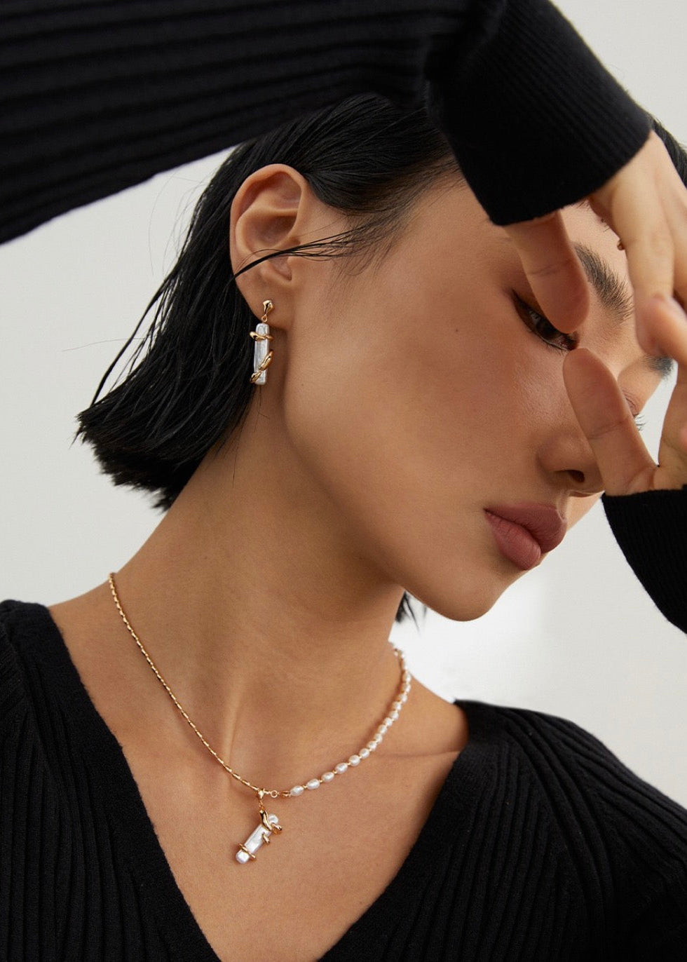 Natural Pearl Necklace – Teardrop | S925 Sterling Silver