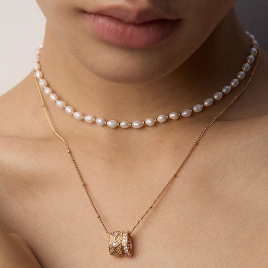 Natural Pearl Choker Necklace | S925 Sterling Silver