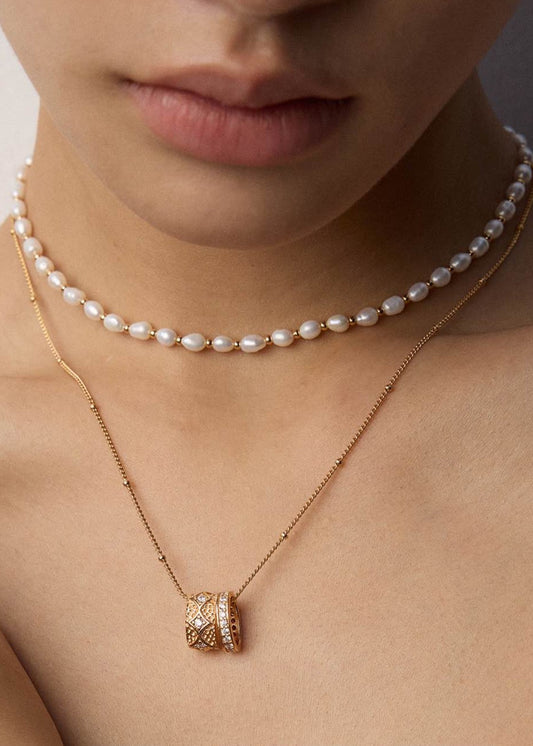 Natural Pearl Choker Necklace | S925 Sterling Silver