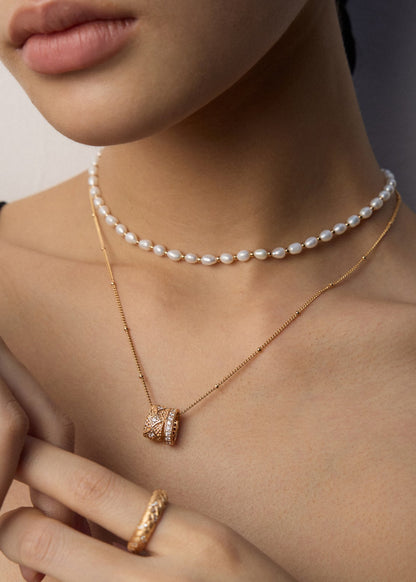 Natural Pearl Choker Necklace | S925 Sterling Silver