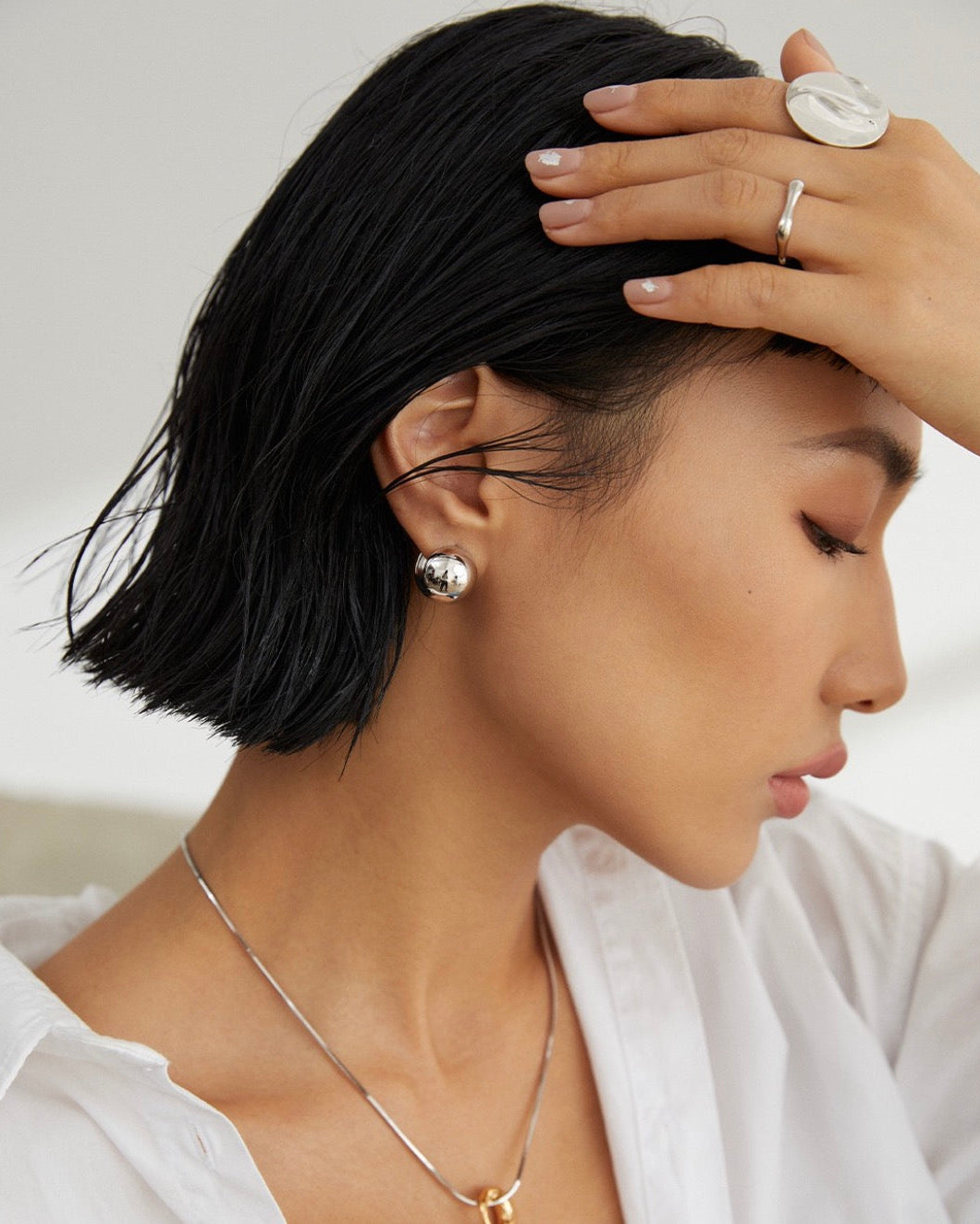 Chubby Silver Dome Studs