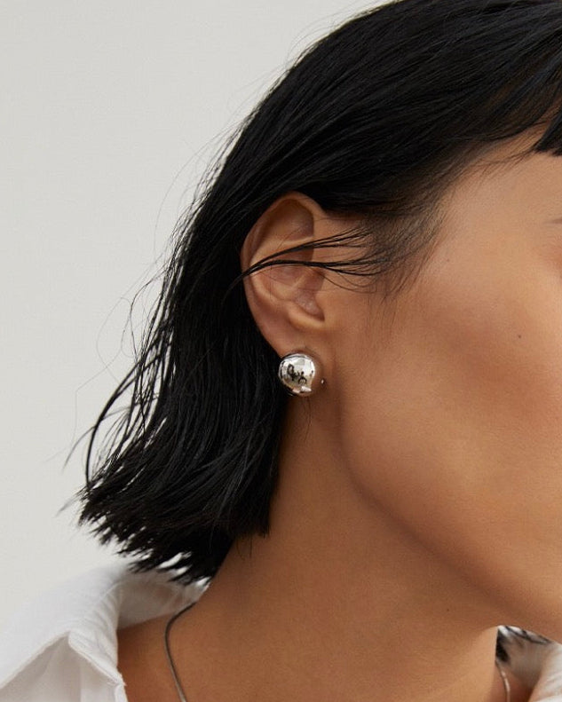 Chubby Silver Dome Studs