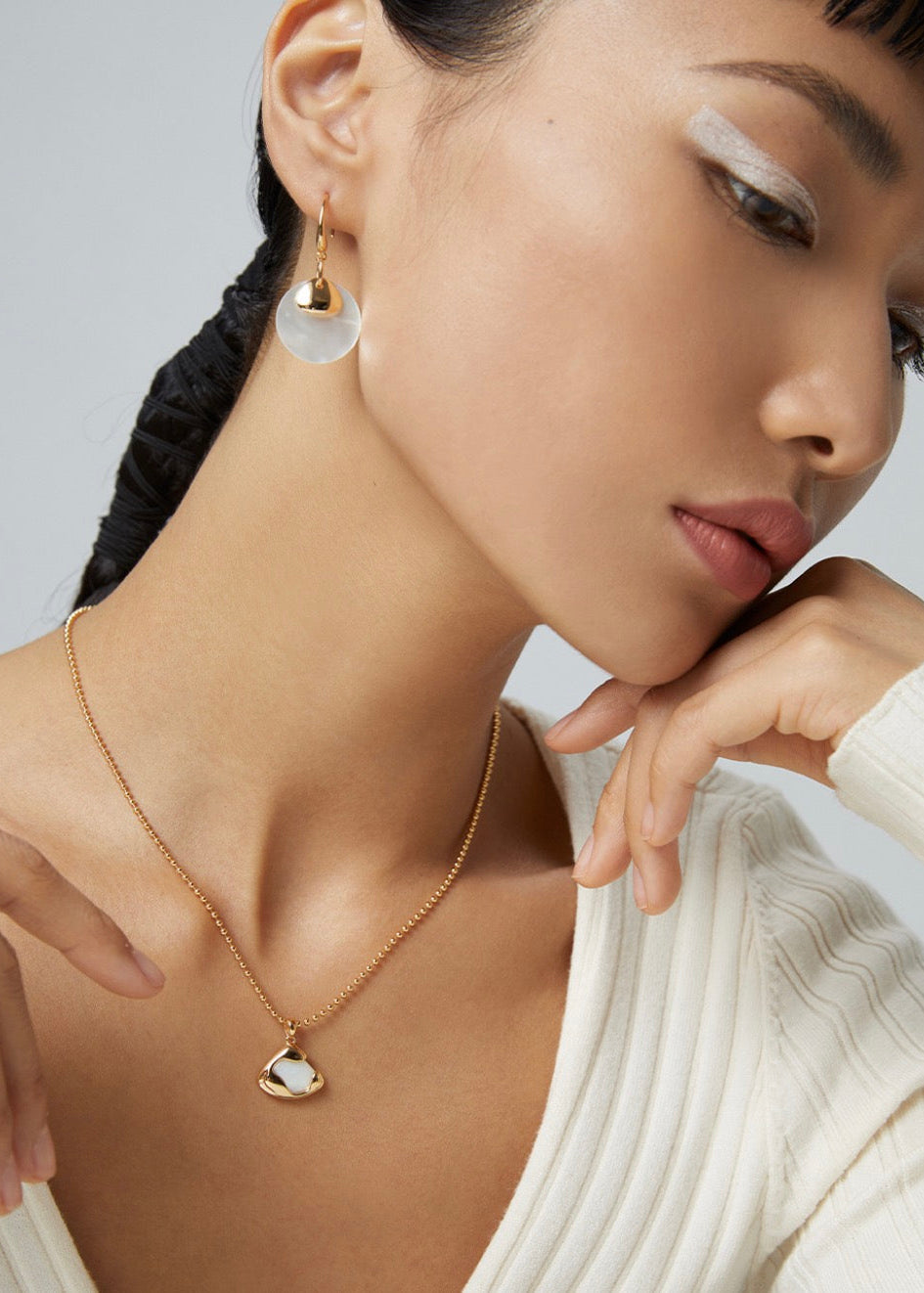 Mother-of-Pearl Silver Earrings