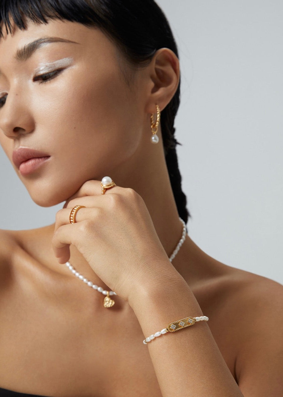 Natural Pearl Silver Bracelet