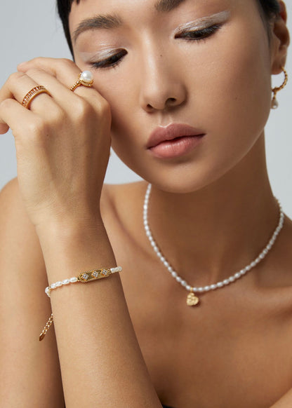 Natural Pearl Silver Bracelet