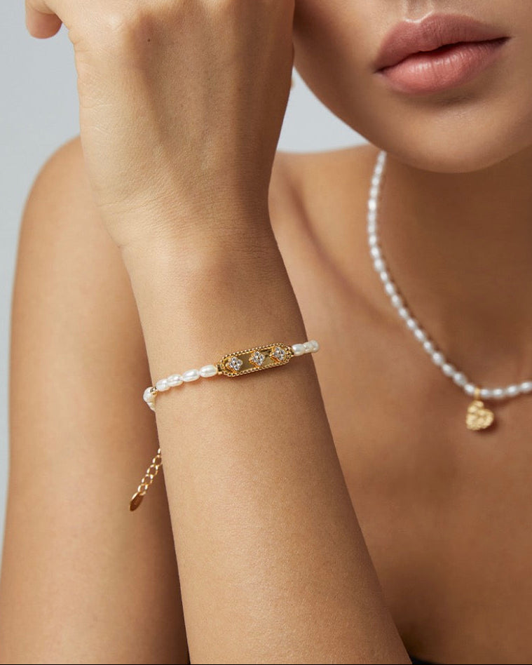 Natural Pearl Silver Bracelet