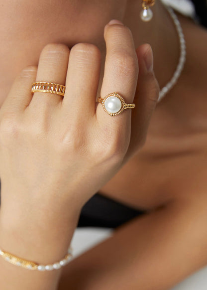Natural Pearl Silver Ring