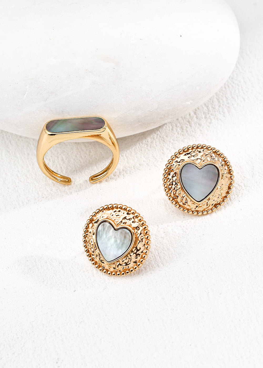 Iridescent Shell Earring – Vintage Style Gold-Plated | S925 Sterling Silver