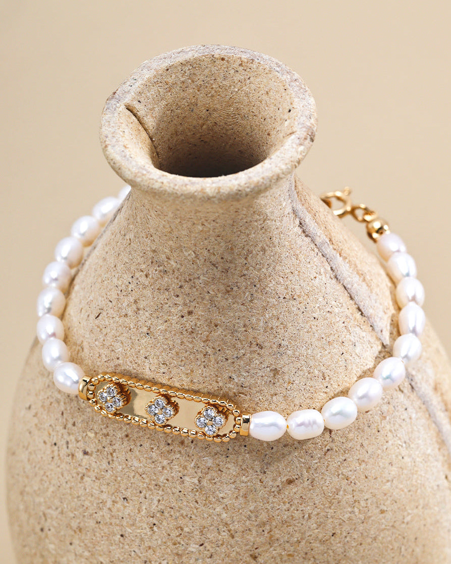 Natural Pearl Silver Bracelet