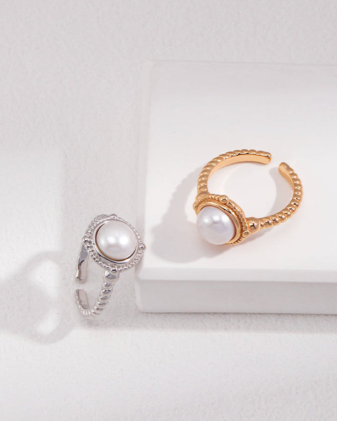 Natural Pearl Silver Ring