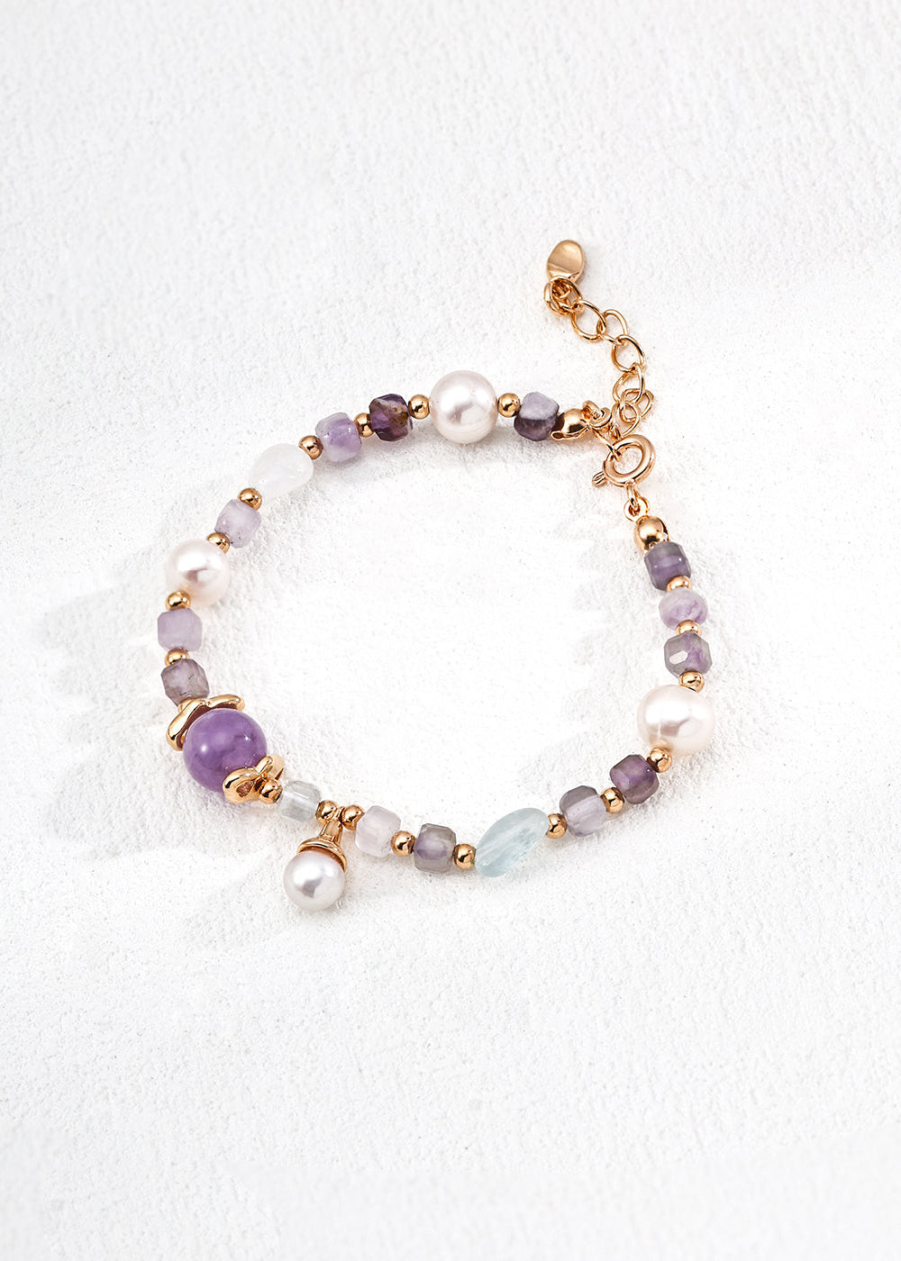 Icy Aquamarine Quartz, Natural Pearl, Energy Crystal Bracelet | S925 Sterling Silver